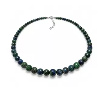 Treated Malachite & Azurite Graduated Bead Necklace A 4-12 mm 50 cm