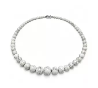 Howlite Graduated Bead Necklace A 4-14 mm 50 cm