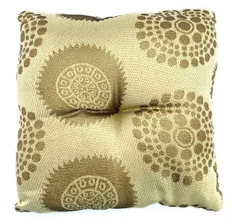 Beige square cushion for singing bowl 15 cm