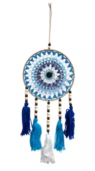 Dreamcatcher Against the Evil Eye White and Blue 20 cm