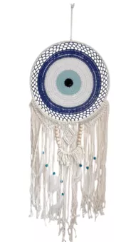 Dreamcatcher Against the Evil Eye White and Blue 40 cm