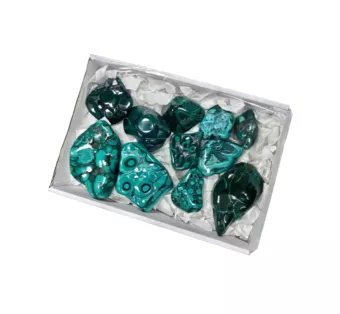 Polished-on-One-Side Malachite Pack, 10-14 Pieces, 1700-1900 g