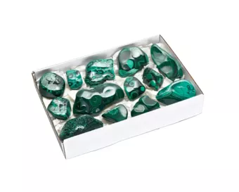 Polished-on-One-Side Malachite Pack, 10-14 Pieces, 1700-1900 g