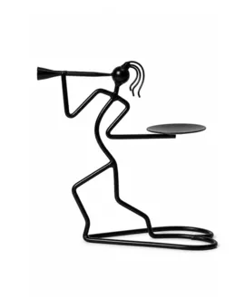 Metal Musician Silhouette Candle Holder 23.5cm