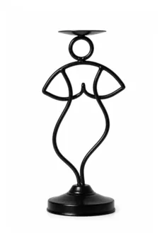 Black Metal Dancer Silhouette Candle Holder 27cm