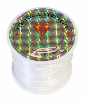 Flat white elastic wire 50m