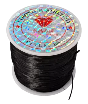 Flat Black elastic wire 50m