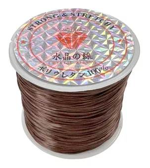 Brown Flat Elastic Thread for Jewelry 50m