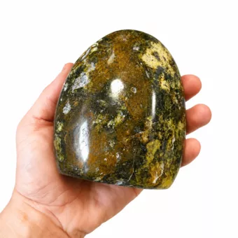 Polished green opal block, 1.100kg