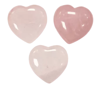 A Rose Quartz Heart 40mm x 3