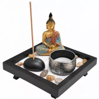 Zen Garden with Buddha, Incense and Candle 12.5 cm