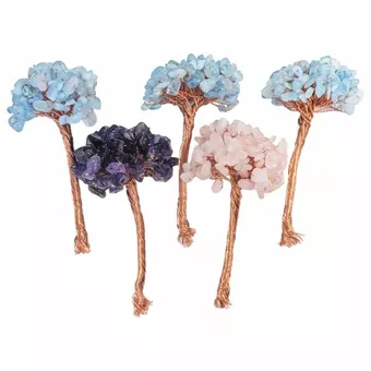 Set of 5 DIY trees in natural stone – Base not included