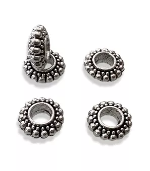 Spacer charm beads Silver Rondelle 7mm x100