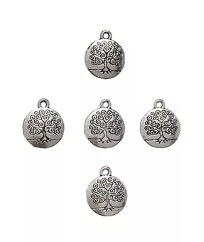 Silver Tree of Life Spacer Charm Beads 15mm x50