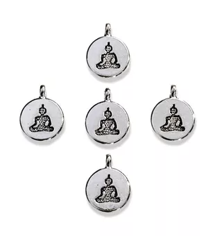 Silver Buddha Spacer Charm Beads 15mm x30