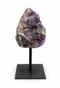 Raw Amethyst on Black Metal Stand 17-20 cm