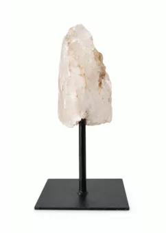 Raw Clear Quartz A on Black Metal Stand 17-20 cm 600-900 g