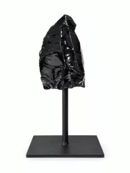 Raw Rhodonite A on Black Metal Stand 17-20 cm 700-1200 g