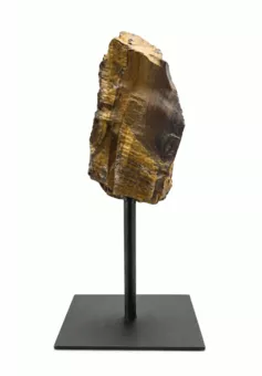 Raw Tiger's Eye on Black Metal Stand 17-20 cm 400-700 g