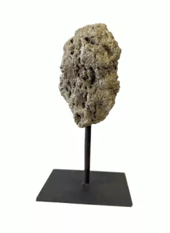 Raw Pyrite A on Black Metal Stand 17-20 cm 700-1100 g