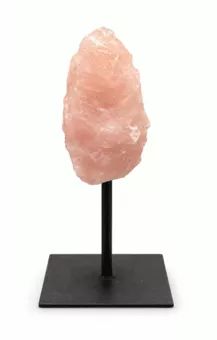 Raw Rose Quartz on Black Metal Stand 17-20 cm 400-700 g