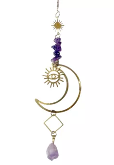 Mobile Suncatcher Against the Evil Eye Amethyst Moon 38cm