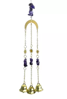Amethyst Suncatcher Mobile Gold Moon 42cm