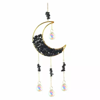 Black Obsidian Sun and Moon Mobile
