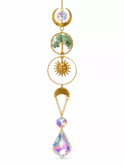 Tree of Life Suncatcher with Green Aventurine