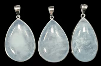 925 Silver Pendant Aquamarine AAA 3 pieces 20.59g