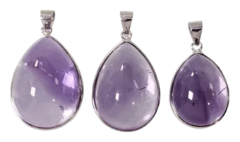925 Silver Pendant Amethyst AAA 3 pieces 16.29g