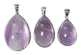 925 Silver Pendant Amethyst AAA 3 pieces 15.76g