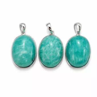 Silver 925 Amazonite AAA Pendant 3 pieces 10.92g