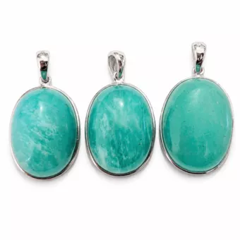 Silver 925 Pendant Amazonite AAA 3 pieces 10.4g
