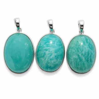 Pendant 925 Silver Amazonite AAA 3 pieces 10.71g