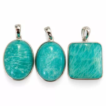 Silver 925 Amazonite AAA Pendant 3 pieces 10.95g