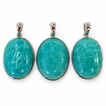 Sterling Silver 925 Pendant with AAA Amazonite 3 pieces 10.76g