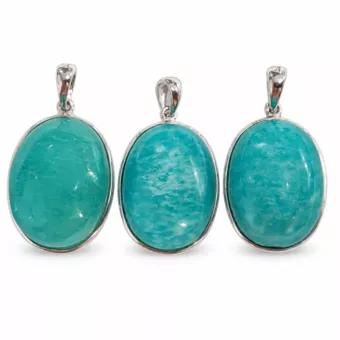 Silver 925 Pendant AAA Amazonite 3 pieces 11.03g