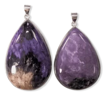 925 Silver Charoite AA Pendant 2 pieces 23.47g