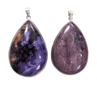 925 Silver Charoite AA Pendant 2 pieces 24.37g