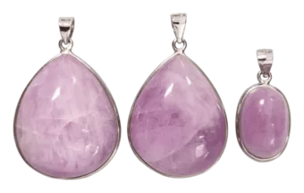 925 Silver Kunzite AA+ Pendant 3 pieces 21.28g