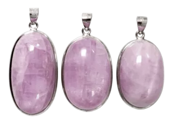 925 Silver Kunzite AA+ Pendant 3 pieces 24.19g