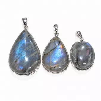 Pendant Silver 925 Labradorite AAA 3 pieces 17.03g