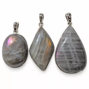 Silver 925 Labradorite AAA Pendant 3 pieces 16.41g