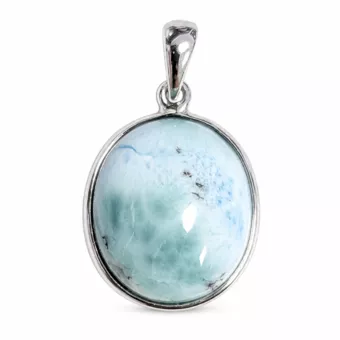 Sterling Silver 925 Pendant Larimar AA 2.04g