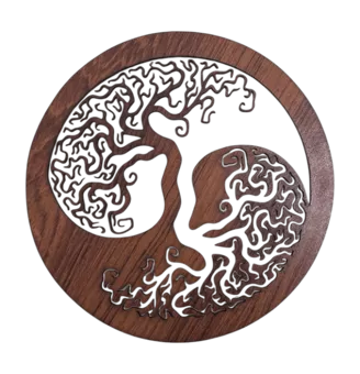 Magnetic Wooden Sign Tree of Life Ying Yang 18cm for HMD999