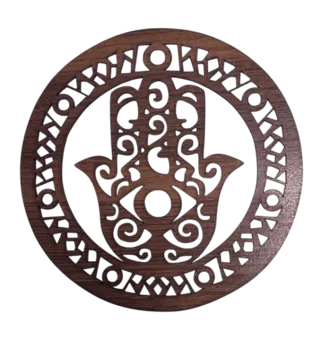 Magnetic Wooden Sign Hand of Fatima 18cm for HMD999