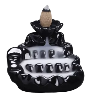 Blackflow Incense Holder Ceramic River Waterfall 10cm
