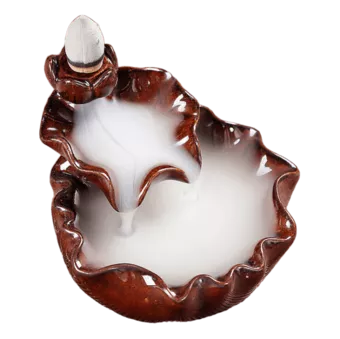 Lotus Flower Waterfall Ceramic Backflow Incense Holder 6cm