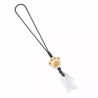 Rock Crystal Fish Bag Charms A x3